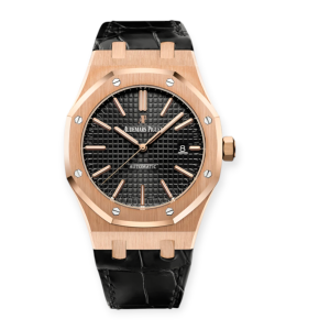 Pre-owned Audemars Piguet Royal Oak 41mm Rose Gold Black Dial 15400OR.OO.D002CR.01