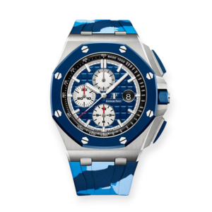 Pre-owned Audemars Piguet Royal Oak Offshore 44mm Camouflage Chronograph Blue Dial Watch 26400SO.OO.A335CA.01