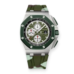 Pre-owned Audemars Piguet Royal Oak Offshore 44mm Camouflage Chronograph Green Dial Watch 26400SO.OO.A055CA.01