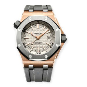 Pre-owned Audemars Piguet Royal Oak Offshore Diver RoseGold/Ceramic 42mm 15711OI.OO.A006CA.01