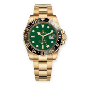 Pre-owned Rolex Gmt-Master II Yellow Gold 40mm Green Dial 116718LN