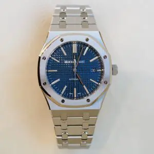 Pre-owned Audemars Piguet Royal Oak Steel Blue Dial 41mm 15400ST.OO.1220ST.03