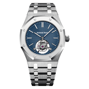 Pre-owned Audemars Piguet Royal Oak 41mm Tourbillon Extra-Thin Titanium/Platinum 26510IP.OO.1220IP.01