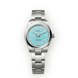 Pre-owned Rolex Oyster Perpetual 31mm Steel "Tiffany" Turquoise Blue 277200