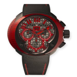 Pre-owned Franc Vila EVOS Limited of 88 Pieces Red-Carbon Chronograph Skeleton
