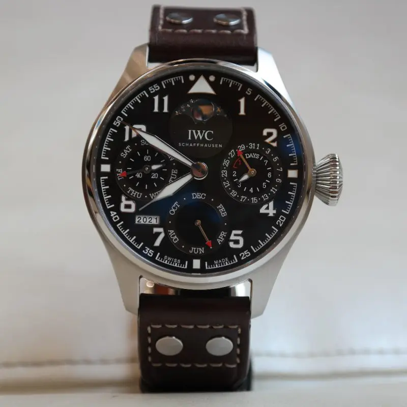 Pre-Owned IWC Big Pilot Perpetual Calendar Tobacco Brown Dial 46mm IW503801