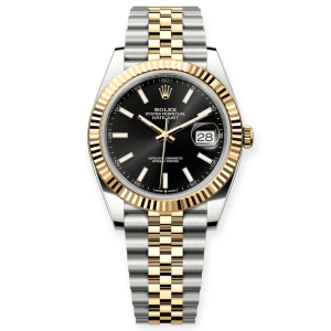 Pre-Owned Rolex DateJust Steel & Yellow Gold 41mm Black Index Dial Jubilee Bracelet 126333-0014