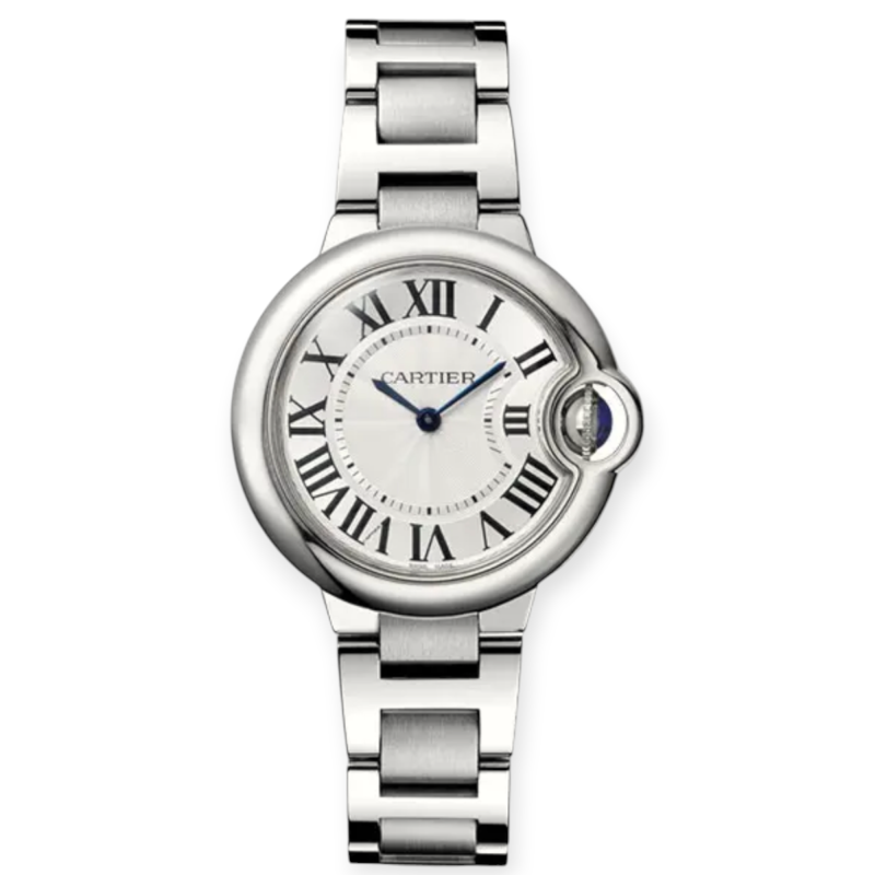 Pre-Owned Cartier Ballon Bleu Steel 33mm White Roman Dial W6920084