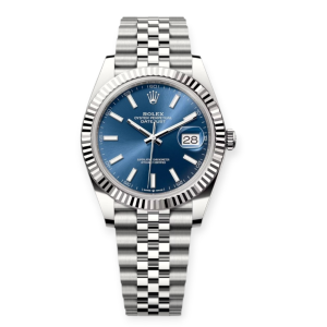 Pre-Owned Rolex DateJust Steel 41mm Blue Index Dial Jubilee Bracelet 126334