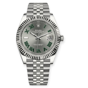 Pre-Owned Rolex DateJust Steel 41mm Wimbledon Fluted Bezel  Jubilee Bracelet 126334