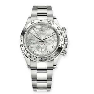 Pre-Owned Rolex Daytona White Gold 40mm MOP Dial with Diamond Figures 116509