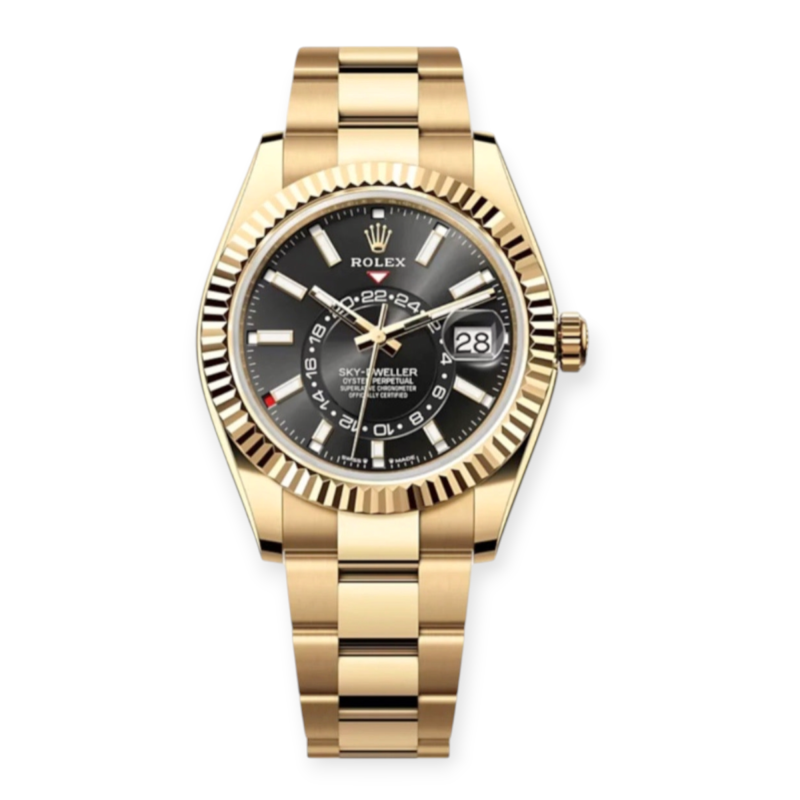 Pre-Owned Rolex Sky-Dweller Full Yellow Gold 42mm Black Index-Dial 326938