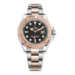 Pre-owned Rolex Yacht-Master 40mm Steel & Rose Gold Black Dial Oyster 126621