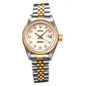 Pre-owned Rolex DateJust  Steel & Yellow Gold 26mm White Computer Diamond Dial 69173
