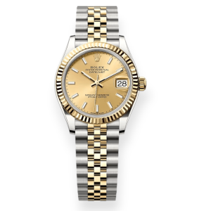 Pre-owned Rolex DateJust Steel & Yellow Gold Champagne Index-Dial Jubilee 278273