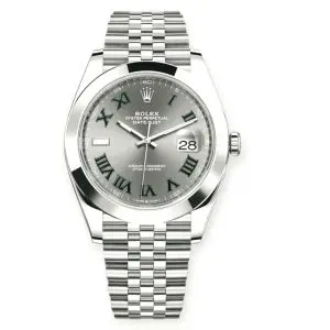Pre-Owned Rolex DateJust 41mm Wimbledon Dial Smooth Bezel Jubilee 126300