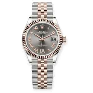 Pre-owned Rolex DateJust Steel & Rose Gold 31mm Gray-Roman Dial Jubilee 278271