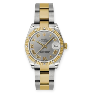 Pre-Owned Rolex DateJust Steel & Yellow Gold 31mm Silver Roman Dial VI-Diamonds 178313