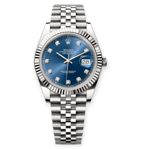 Pre-Owned Rolex DateJust Steel 41mm Blue Diamond Dial Jubilee 126334