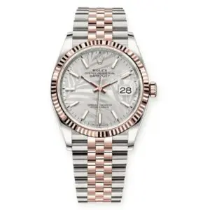 Pre-owned Rolex DateJust 36mm Silver Palm Motif Face 126231