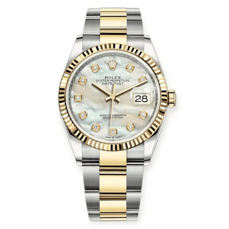 Pre-owned Rolex DateJust 36mm MOP-Diamond Set Dial 126233