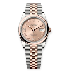 Pre-Owned Rolex DateJust Steel & Rose Gold 36mm Rosé-colour set with diamonds Jubilee Bracelet 126201