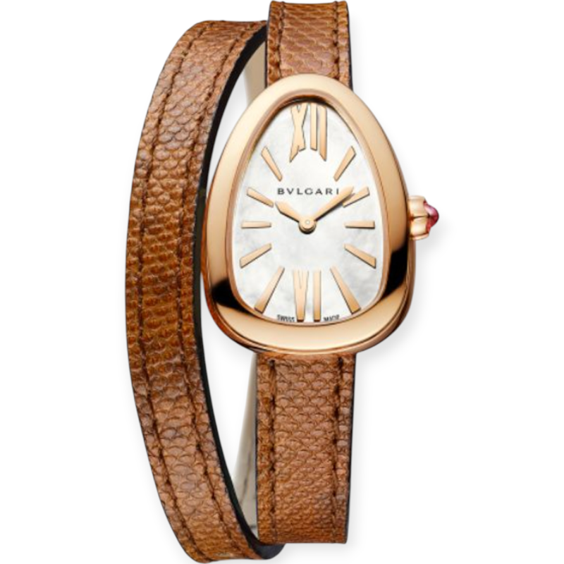 Pre-owned Bvlgari Serpenti Watch 32mm Rose Gold MOP Dial 102919