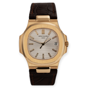 Pre-owned Patek Philippe Nautilus Yellow Gold 40.5mm Silver Dial 5711J
