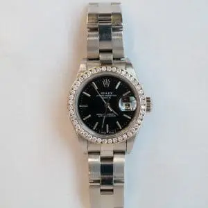 Pre-owned Rolex DateJust  Stainless Steel 26mm Black Dial 69160