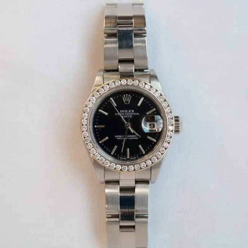 Pre-owned Rolex DateJust Stainless Steel 26mm Black Dial 69160