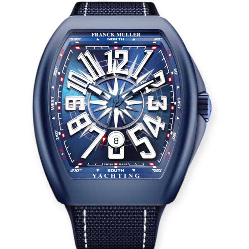 Pre-Owned Franck Muller Vanguard Yachting Ceramic Blue Ceramic 45mm Blue Dial V45SCDTYACHTCR (BL)
