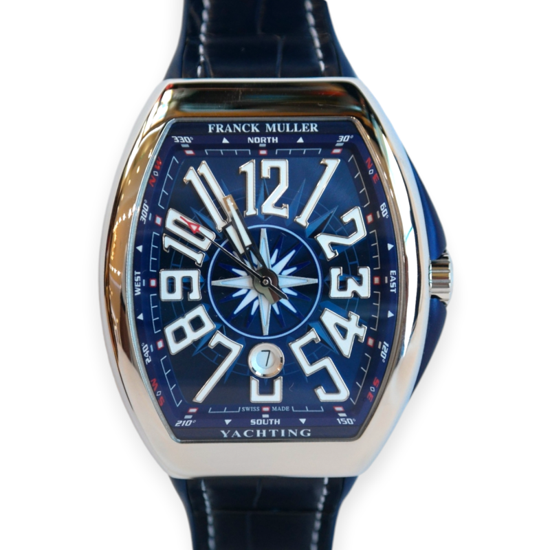 Pre-Owned Franck Muller Vanguard Yachting Stainless Steel 45mm Blue Dial V45SCDTYACHT (BL)