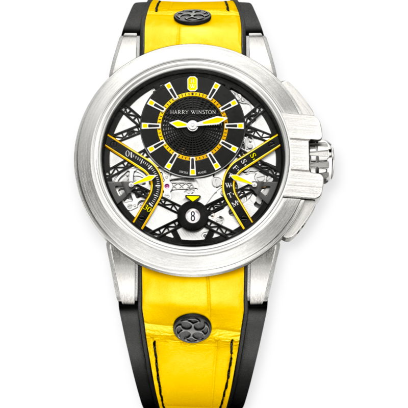Pre-Owned Harry Winston Ocean Collection Zalium Variation Yellow 42.2 mm Ltd Edition OCEABI42ZZ002