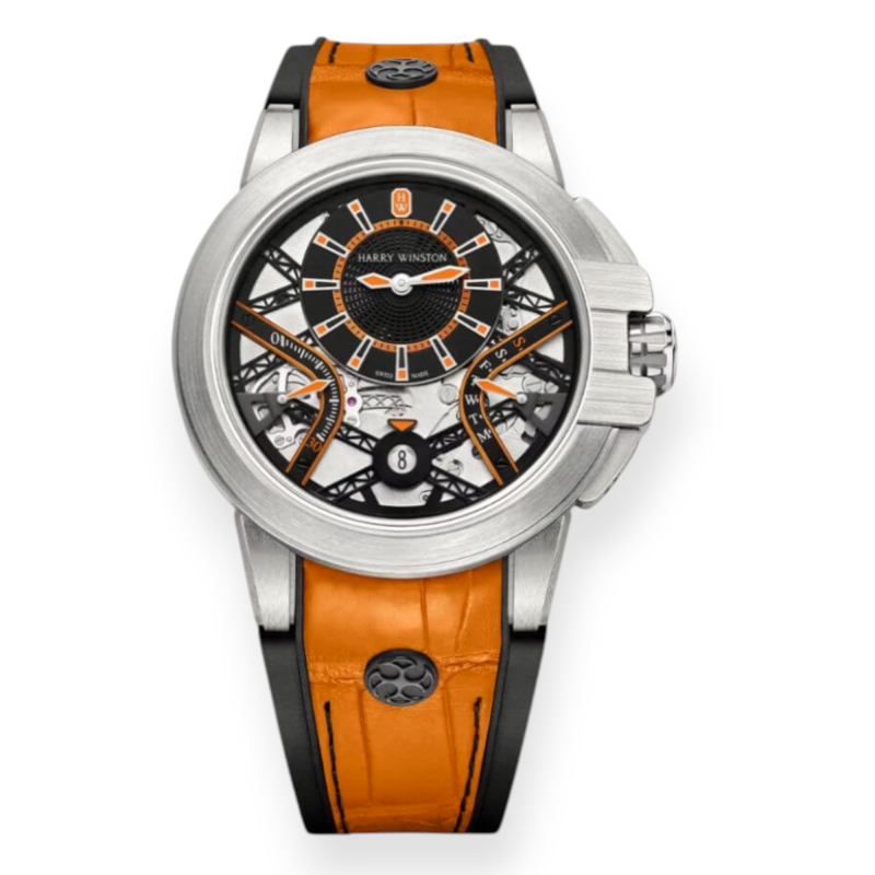 Pre-Owned Harry Winston Ocean Collection Zalium Variation Orange 42.2 mm Ltd Edition OCEABI42ZZ003