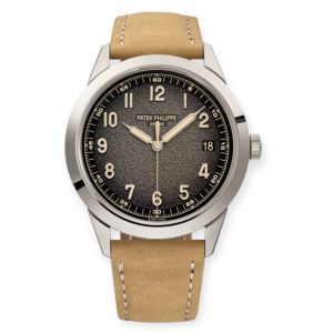 Pre-owned Patek Philippe Calatrava Textured Charcoal Gray Dial White Gold 40mm 5226G-001