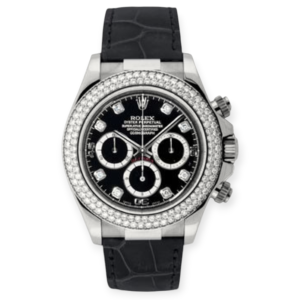Pre-Owned Rolex Cosmograph Daytona 40mm Black-Diamond Dial White Gold 116589