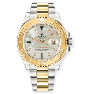 Pre-Owned Rolex Yacht Master 40mm Stainless Steel & Yellow Gold MOP Diamond-Set Dial Oyster Bracelet 16623