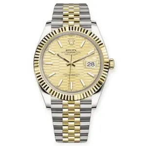 Pre-Owned Rolex DateJust 41mm Golden Fluted-Motif Dial Fluted Bezel Jubilee 126333-0022