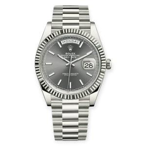 Pre-owned Rolex Day-Date 40mm White Gold Slate Dial President Bracelet 228239-0060