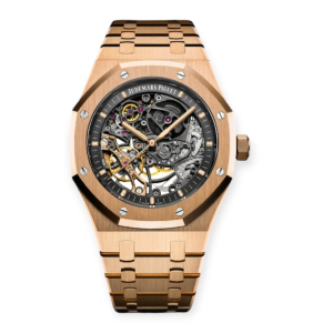 Pre-owned Audemars Piguet Royal Oak Double balance Wheel Openworked 41m Rose Gold 15407OR.OO.1220OR.01