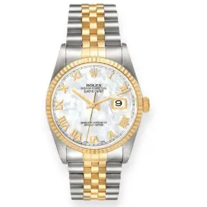 Pre-Owned Rolex DateJust 36mm Steel & Yellow Gold White MOP Dial 16233