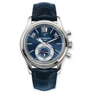 Pre-owned Patek Philippe Complications 5960P-015 Blue Dial 40.5mm Platinum Blue Leather Straps Men’s Watch
