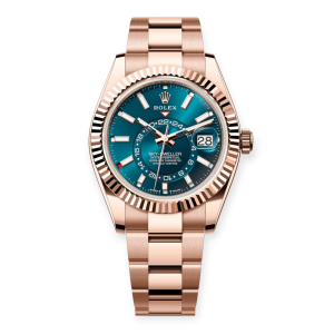 Pre-Owned Rolex Sky-Dweller Full Rose Gold 42mm Blue-green Dial Oyster 336938-0001