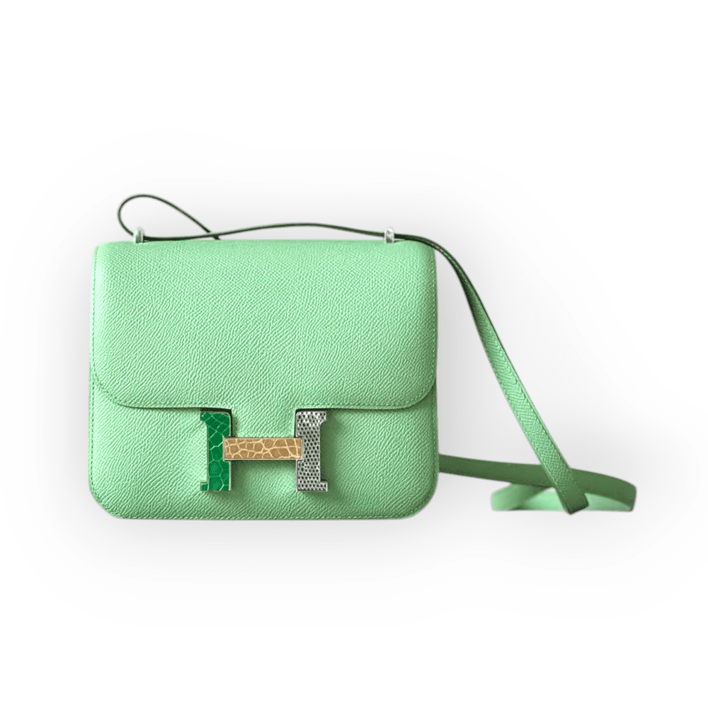Pre-Owned Hermes Kelly Constance 18 Vert Criquet Limited Edition