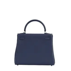 Pre-Owned Hermes Kelly 25 Bleu Nuit Togo Leather With Gold Hardware
