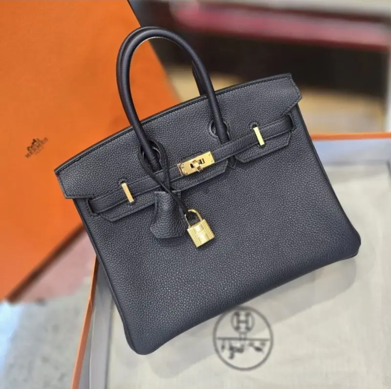 Pre-Owned Hermes Birkin 25 Caban Togo With Gold Hardware