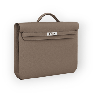 Pre-Owned Hermes Kelly Depeches 36 Briefcase Etain Togo Leather With Palladium Hardware