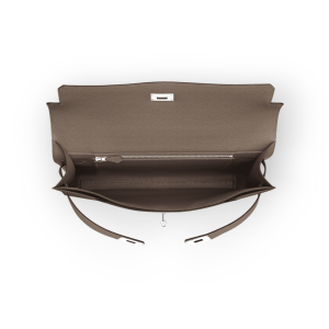 Pre-Owned Hermes Kelly Depeches 36 Briefcase Etain Togo Leather With Palladium Hardware