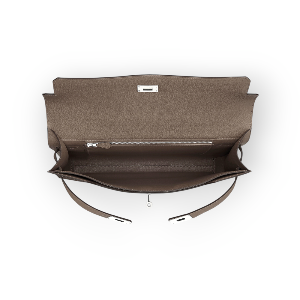 Pre-Owned Hermes Kelly Depeches 36 Briefcase Etain Togo Leather With Palladium Hardware - Image 3
