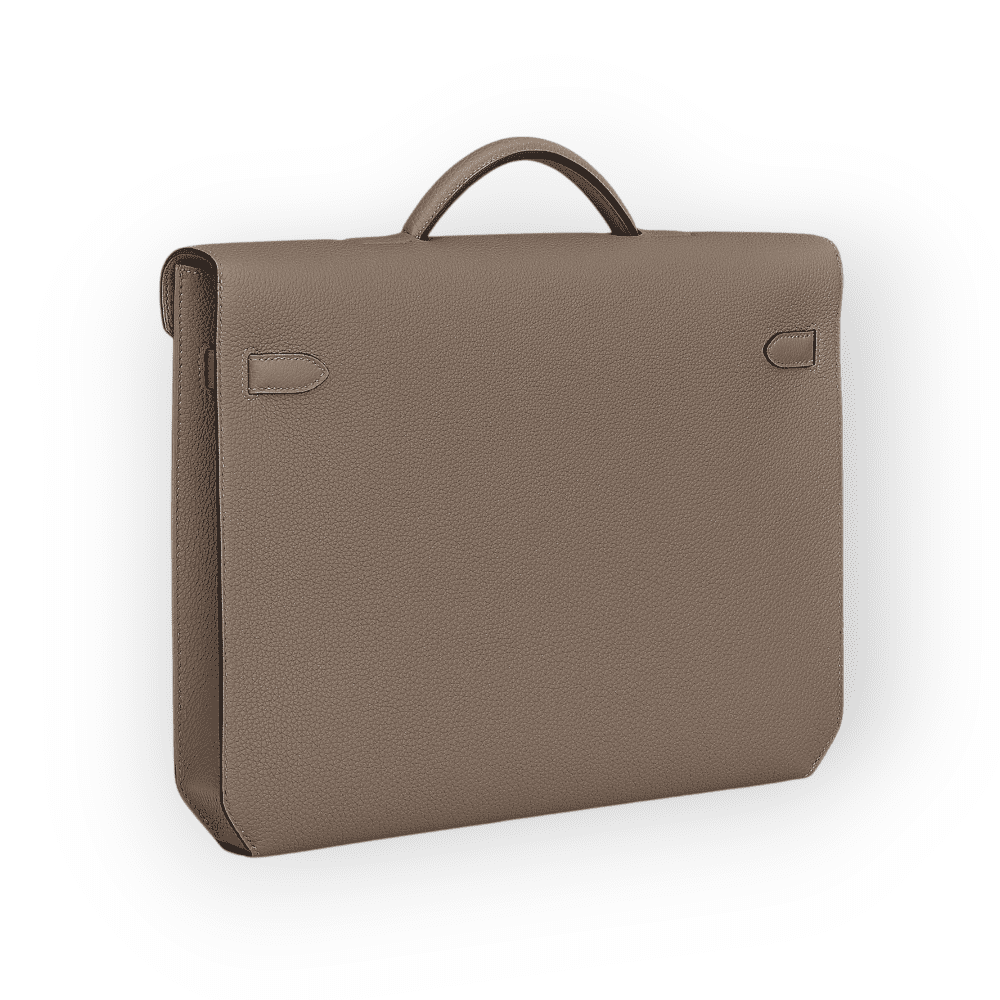 Pre-Owned Hermes Kelly Depeches 36 Briefcase Etain Togo Leather With Palladium Hardware - Image 4